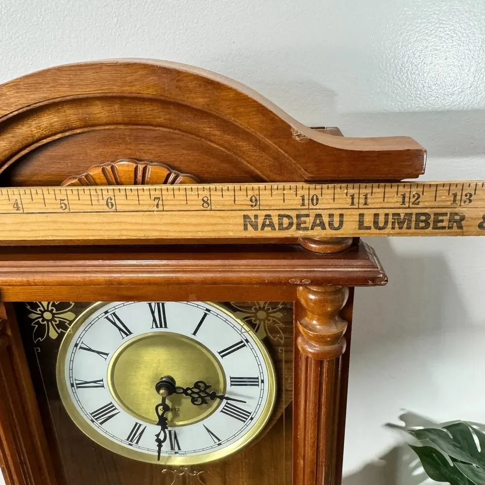 Vintage Grandfather Wall Clock with Pendulum and Chime Quartz 23